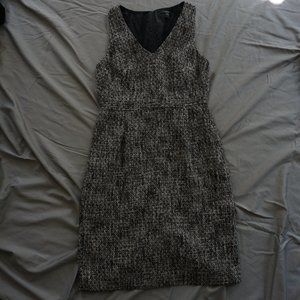 J Crew Professional Tweed V Neck Midi Dress